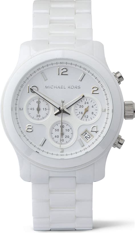 michael kors drake watch white|Michael Kors white ceramic watch.